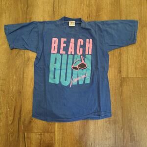 VTG Beach Bum Hawaii Adult Large Shirt Sunglass Island Maui Neon Surf Skate